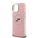 Karl Lagerfeld IML K&CH Heads Repeated Logo MagSafe Zadní Kryt pro iPhone 15 Pink