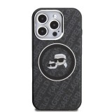 Karl Lagerfeld IML K&CH Heads Repeated Logo MagSafe Zadní Kryt pro iPhone 16 Pro Max Black