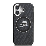 Karl Lagerfeld IML K&CH Heads Repeated Logo MagSafe Zadní Kryt pro iPhone 16 Black
