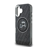 Karl Lagerfeld IML K&CH Heads Repeated Logo MagSafe Zadní Kryt pro iPhone 16 Black