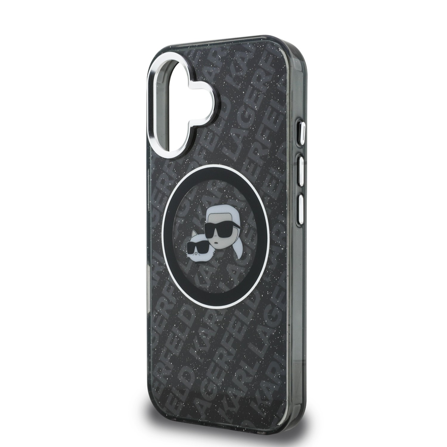 Karl Lagerfeld IML K&CH Heads Repeated Logo MagSafe Zadní Kryt pro iPhone 16 Black