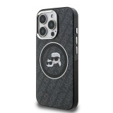 Karl Lagerfeld IML K&CH Heads Repeated Logo MagSafe Zadní Kryt pro iPhone 15 Pro Max Black