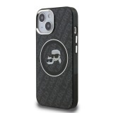 Karl Lagerfeld IML K&CH Heads Repeated Logo MagSafe Zadní Kryt pro iPhone 15 Black