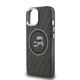 Karl Lagerfeld IML K&CH Heads Repeated Logo MagSafe Zadní Kryt pro iPhone 15 Black
