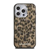 Karl Lagerfeld IML Leopard MagSafe Zadní Kryt pro iPhone 16 Pro Brown