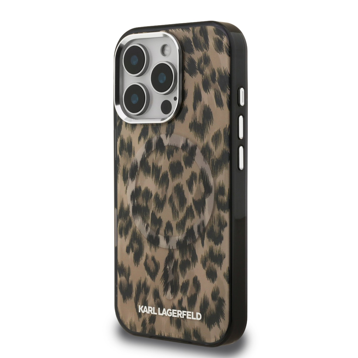 Karl Lagerfeld IML Leopard MagSafe Zadní Kryt pro iPhone 16 Pro Brown