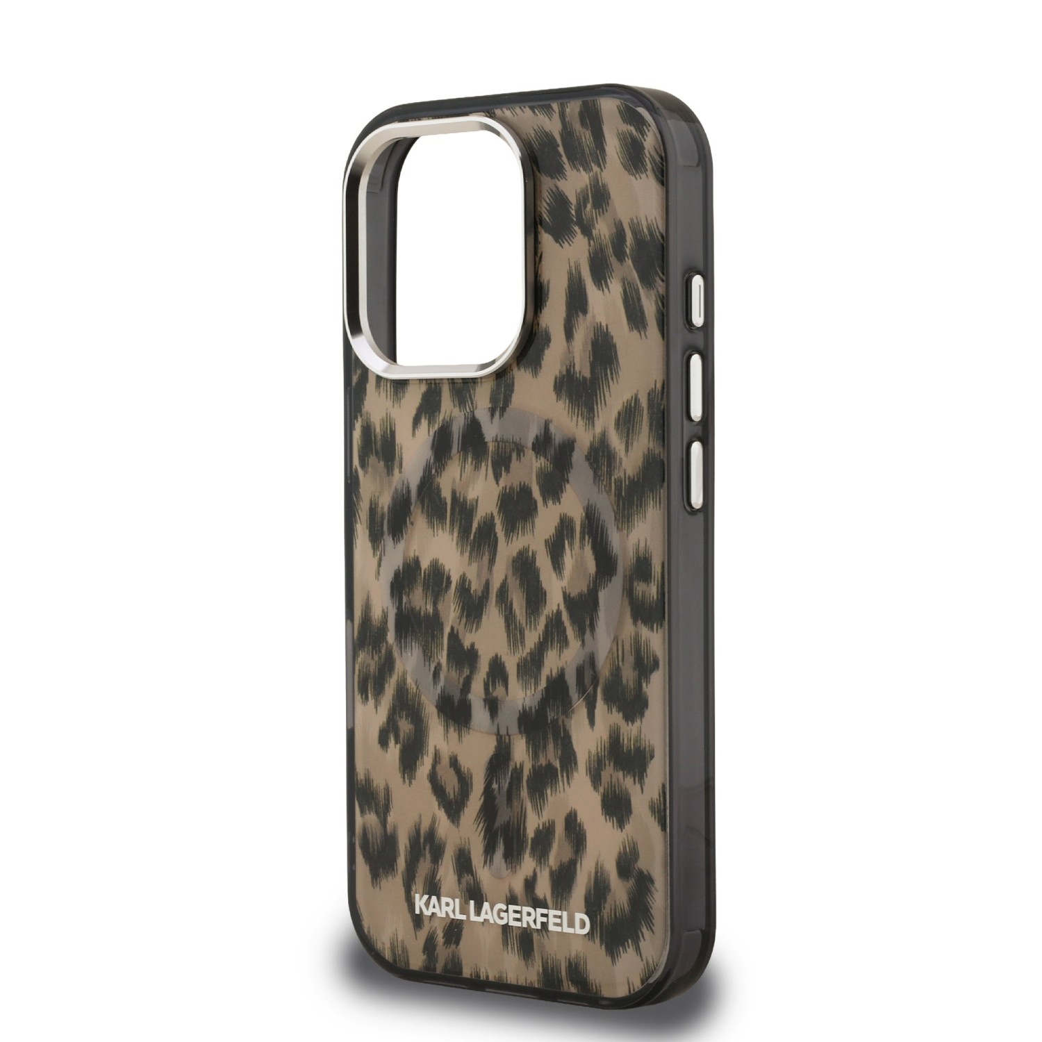 Karl Lagerfeld IML Leopard MagSafe Zadní Kryt pro iPhone 16 Pro Brown