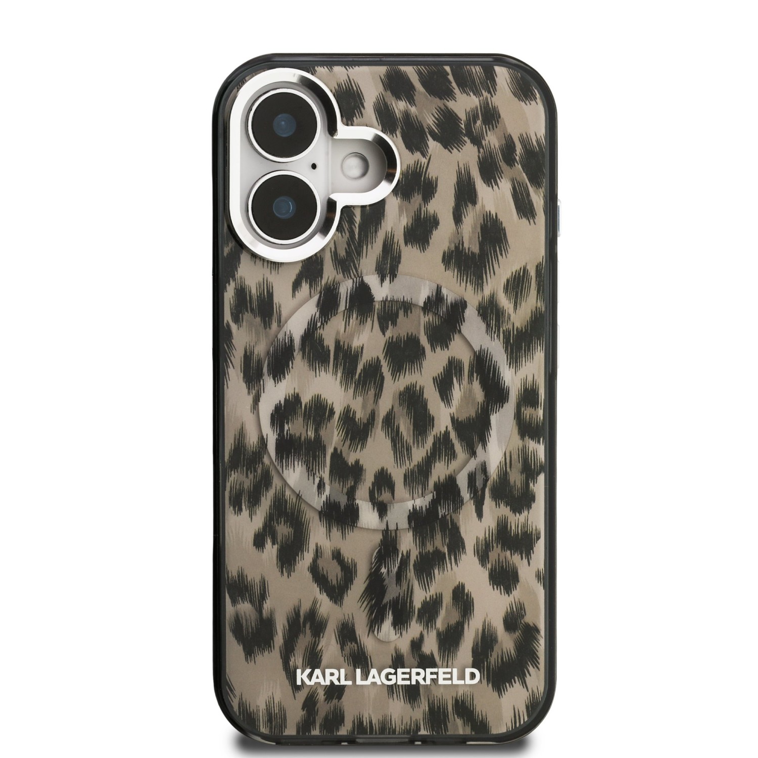 Karl Lagerfeld IML Leopard MagSafe Zadní Kryt pro iPhone 16 Brown