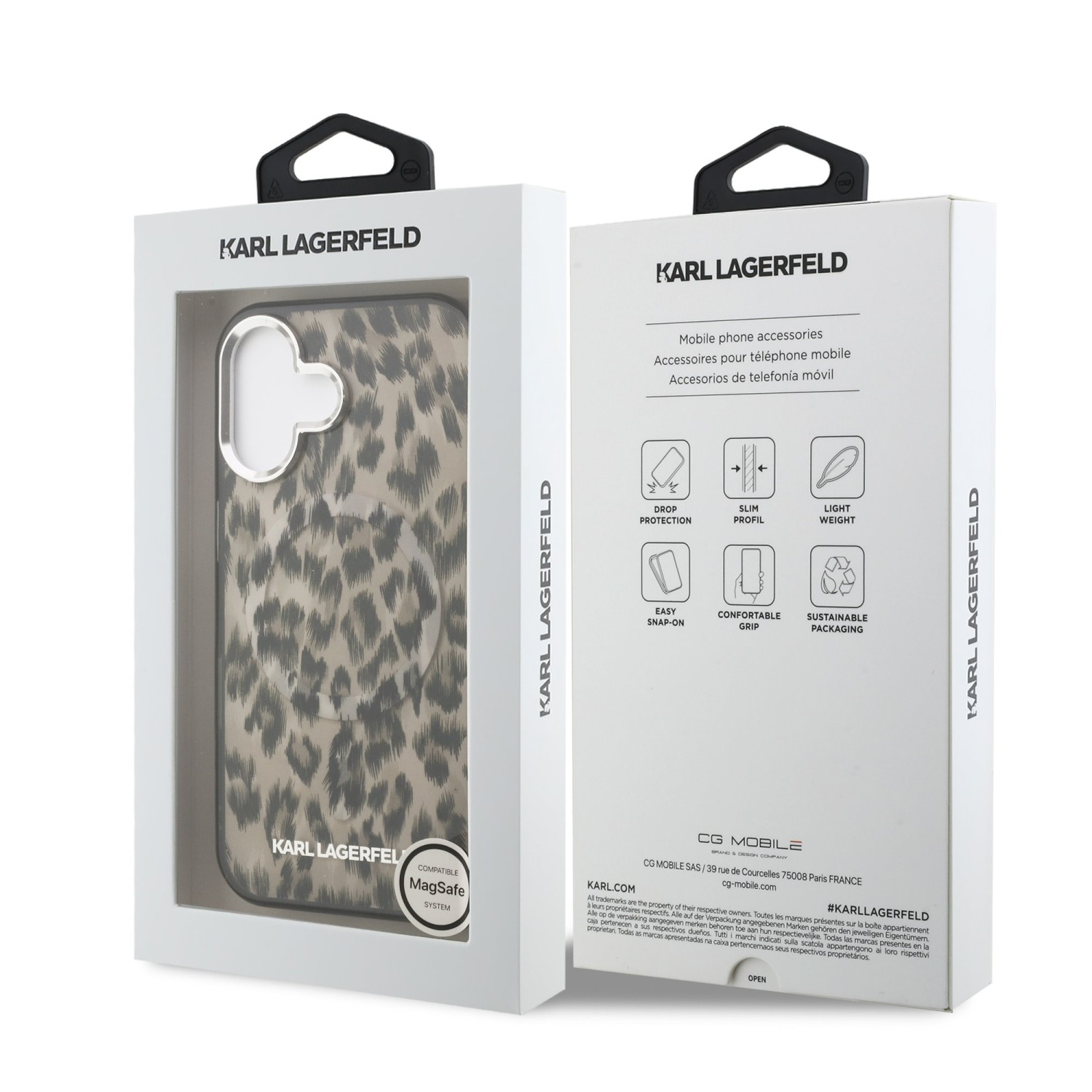 Karl Lagerfeld IML Leopard MagSafe Zadní Kryt pro iPhone 16 Brown