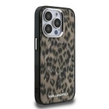 Karl Lagerfeld IML Leopard MagSafe Zadní Kryt pro iPhone 15 Pro Max Brown