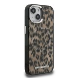 Karl Lagerfeld IML Leopard MagSafe Zadní Kryt pro iPhone 15 Brown
