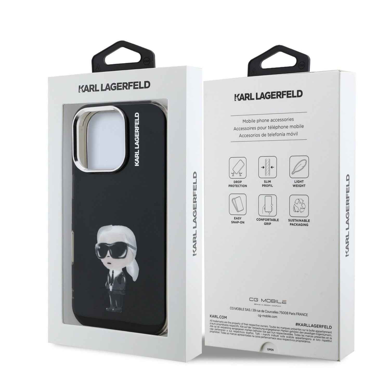 Karl Lagerfeld IML Aquarelle Karl Zadní Kryt pro iPhone 16 Pro Max Black