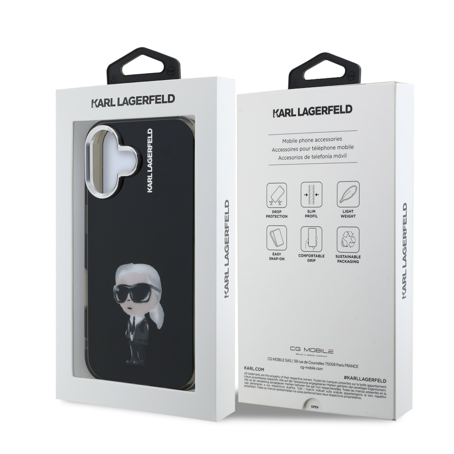 Karl Lagerfeld IML Aquarelle Karl Zadní Kryt pro iPhone 16 Black