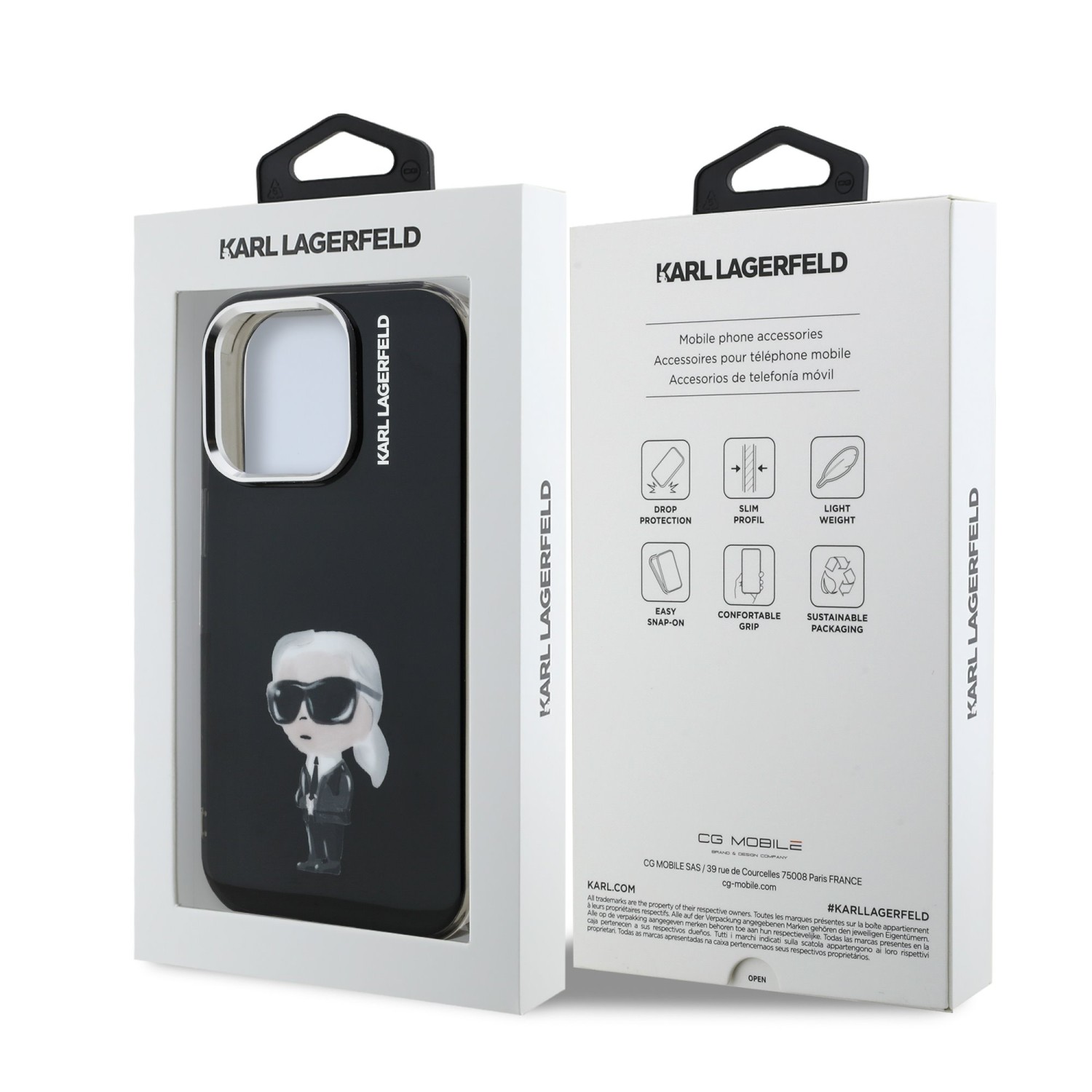 Karl Lagerfeld IML Aquarelle Karl Zadní Kryt pro iPhone 15 Pro Max Black