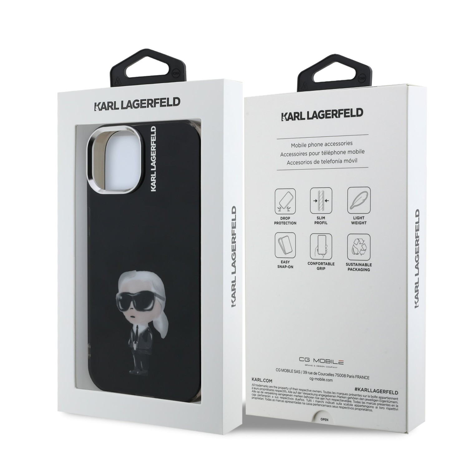Karl Lagerfeld IML Aquarelle Karl Zadní Kryt pro iPhone 15 Black