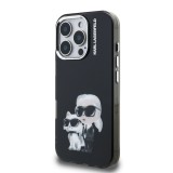 Karl Lagerfeld IML Aquarelle Karl and Choupette Zadní Kryt pro iPhone 16 Pro Black