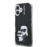 Karl Lagerfeld IML Aquarelle Karl and Choupette Zadní Kryt pro iPhone 16 Black