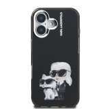 Karl Lagerfeld IML Aquarelle Karl and Choupette Zadní Kryt pro iPhone 16 Black