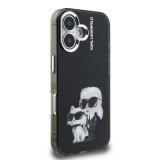 Karl Lagerfeld IML Aquarelle Karl and Choupette Zadní Kryt pro iPhone 16 Black