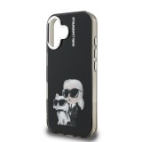 Karl Lagerfeld IML Aquarelle Karl and Choupette Zadní Kryt pro iPhone 16 Black