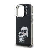 Karl Lagerfeld IML Aquarelle Karl and Choupette Zadní Kryt pro iPhone 15 Pro Max Black