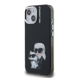 Karl Lagerfeld IML Aquarelle Karl and Choupette Zadní Kryt pro iPhone 15 Black