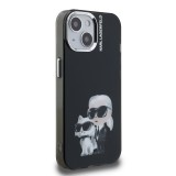 Karl Lagerfeld IML Aquarelle Karl and Choupette Zadní Kryt pro iPhone 15 Black
