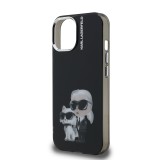 Karl Lagerfeld IML Aquarelle Karl and Choupette Zadní Kryt pro iPhone 15 Black