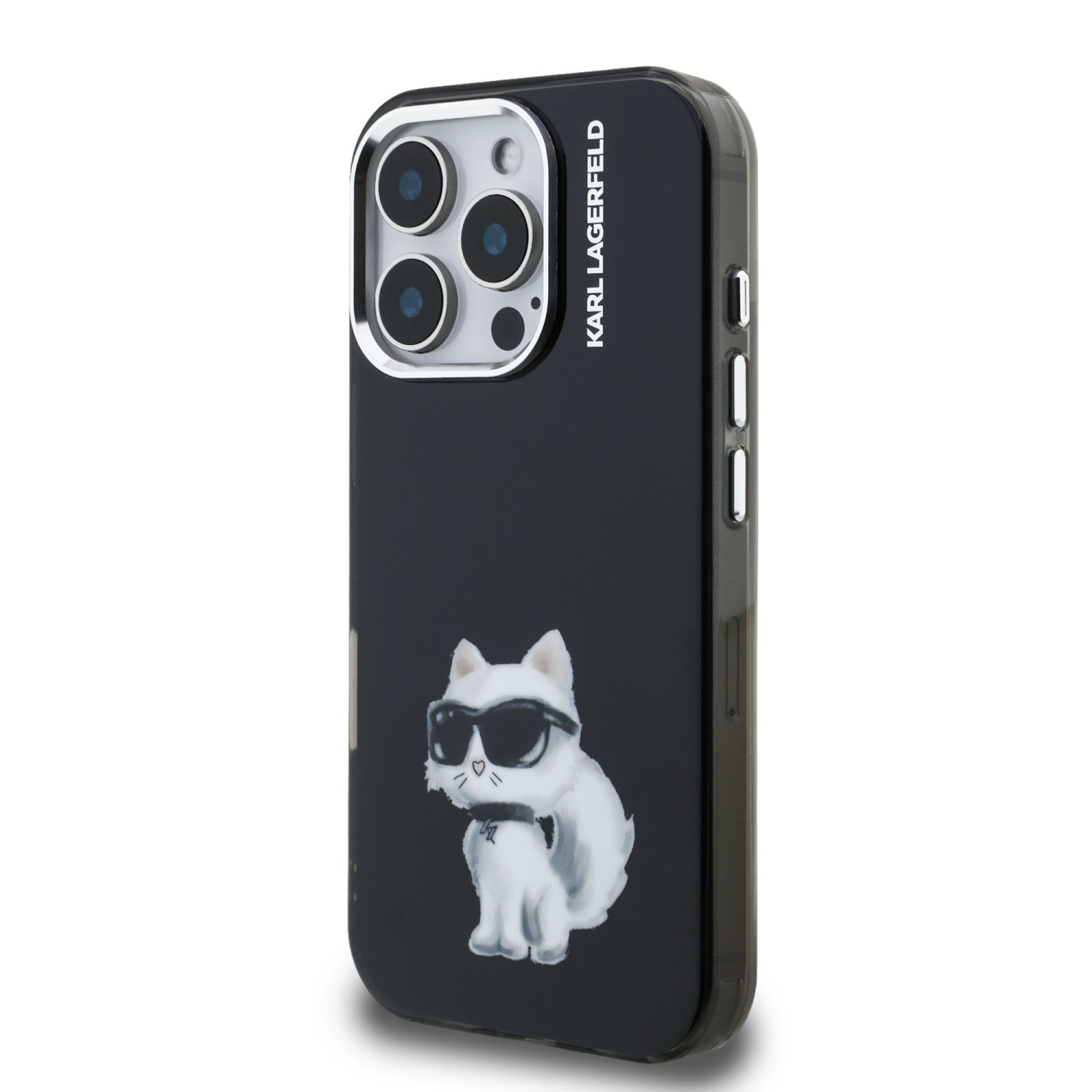 Karl Lagerfeld IML Aquarelle Choupette Zadní Kryt pro iPhone 16 Pro Max Black