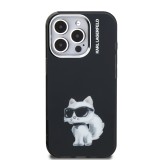 Karl Lagerfeld IML Aquarelle Choupette Zadní Kryt pro iPhone 15 Pro Max Black