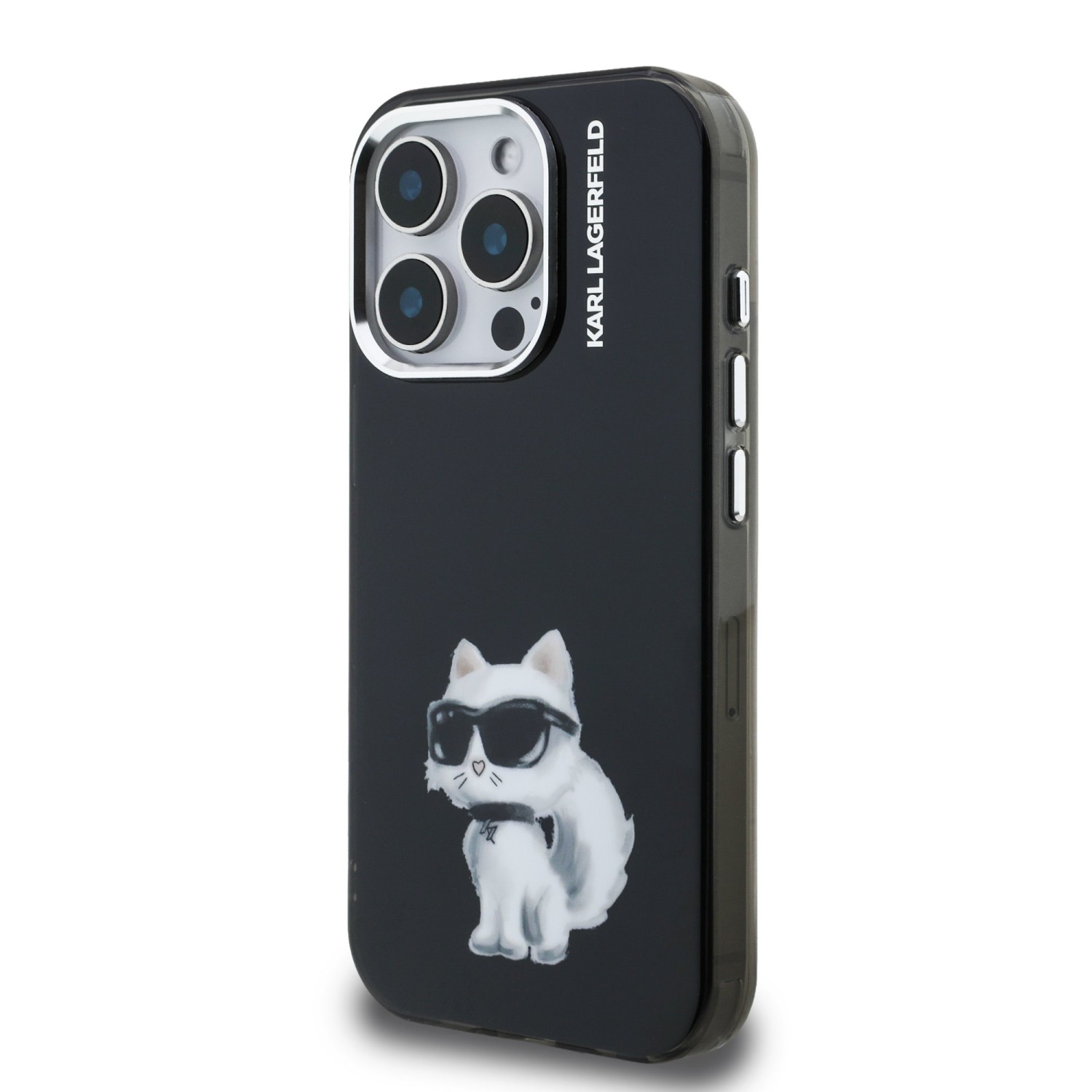 Karl Lagerfeld IML Aquarelle Choupette Zadní Kryt pro iPhone 15 Pro Max Black