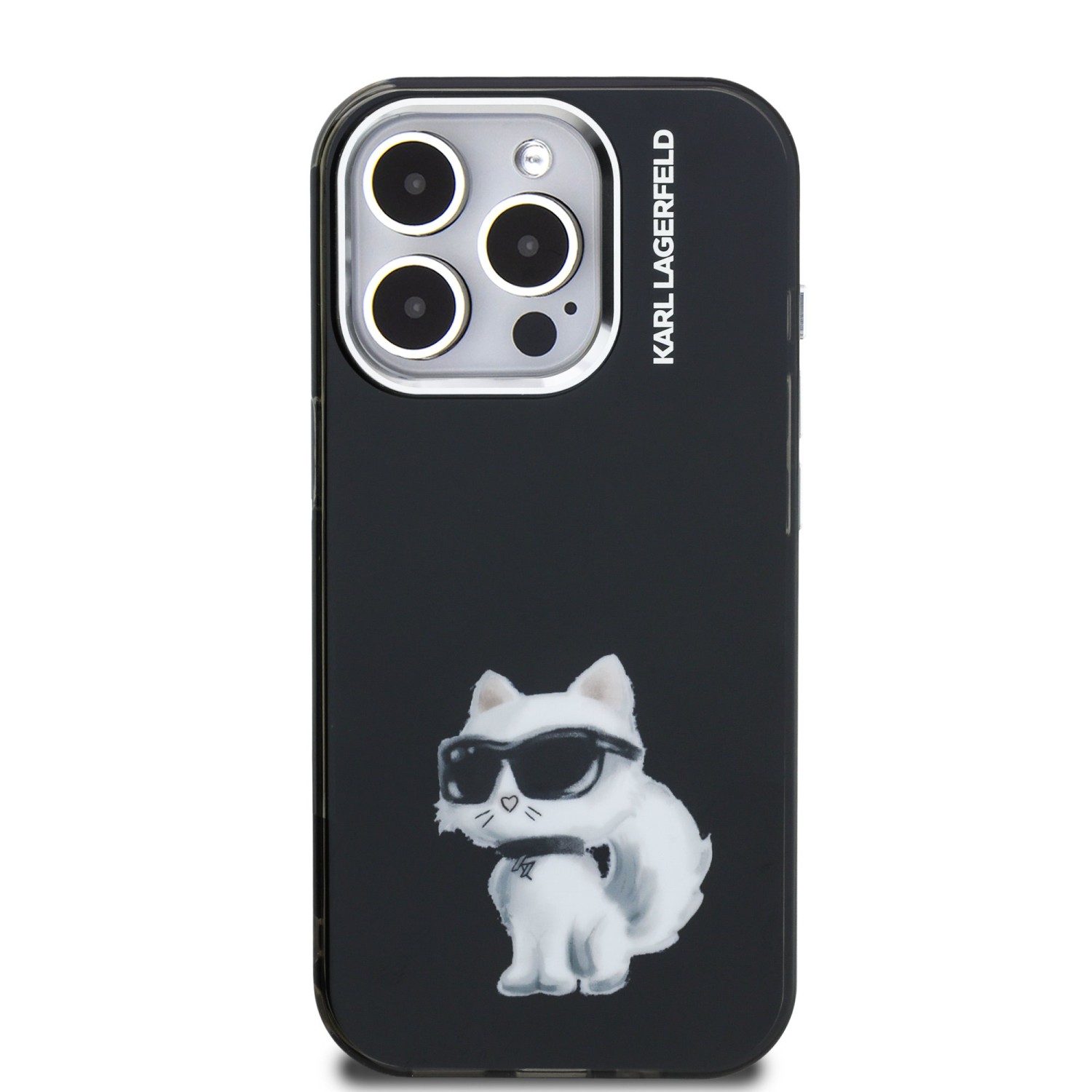 Karl Lagerfeld IML Aquarelle Choupette Zadní Kryt pro iPhone 15 Pro Max Black
