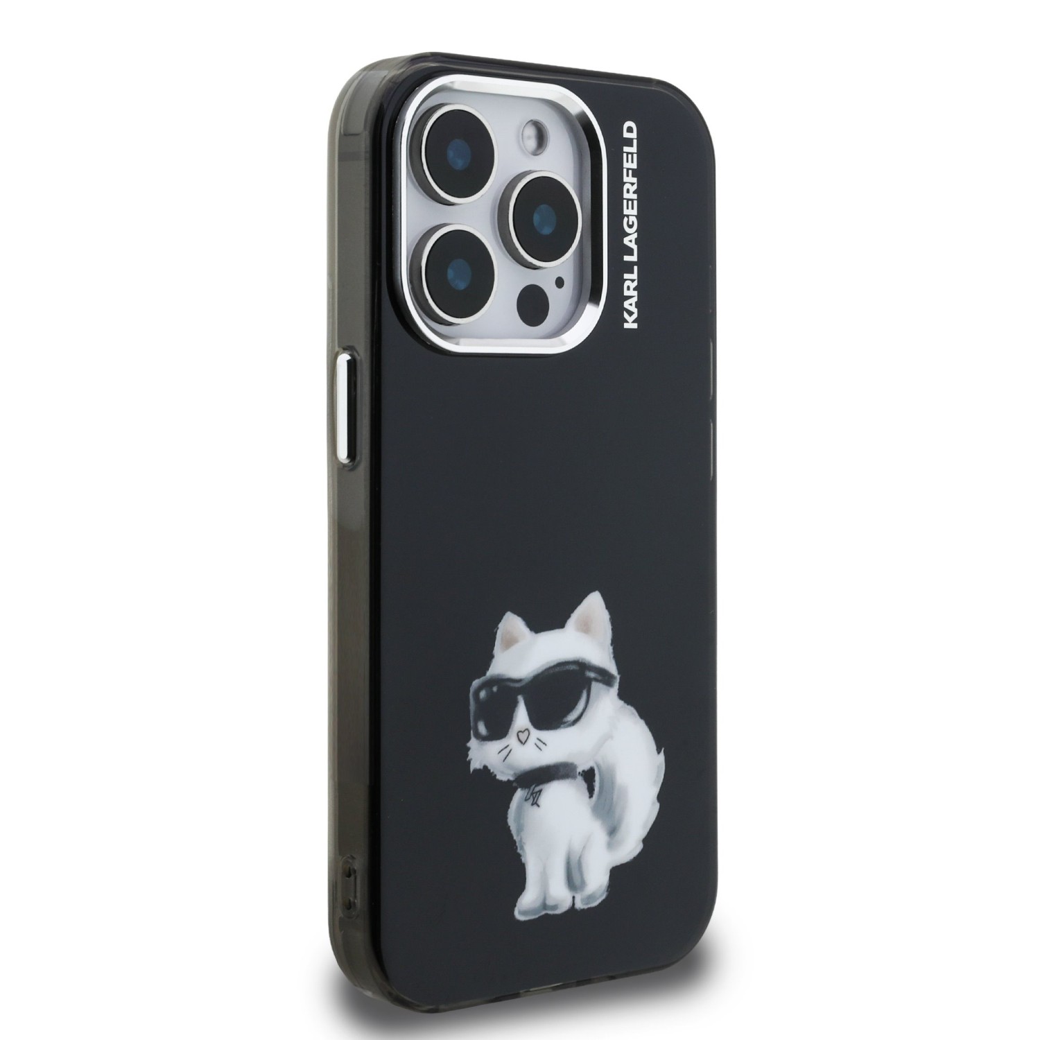 Karl Lagerfeld IML Aquarelle Choupette Zadní Kryt pro iPhone 15 Pro Max Black