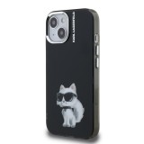 Karl Lagerfeld IML Aquarelle Choupette Zadní Kryt pro iPhone 15 Black