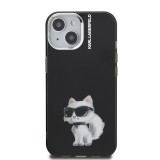 Karl Lagerfeld IML Aquarelle Choupette Zadní Kryt pro iPhone 15 Black