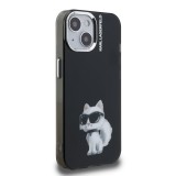 Karl Lagerfeld IML Aquarelle Choupette Zadní Kryt pro iPhone 15 Black