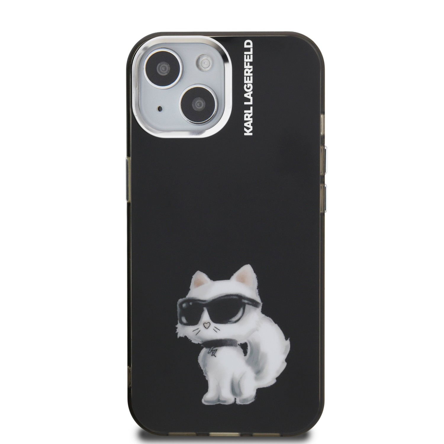 Karl Lagerfeld IML Aquarelle Choupette Zadní Kryt pro iPhone 15 Black