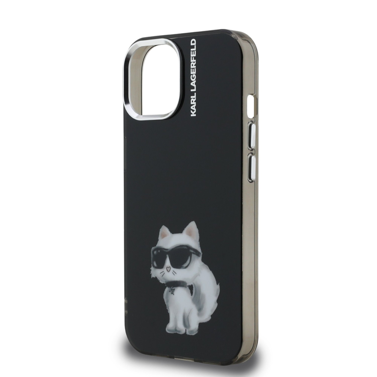 Karl Lagerfeld IML Aquarelle Choupette Zadní Kryt pro iPhone 15 Black