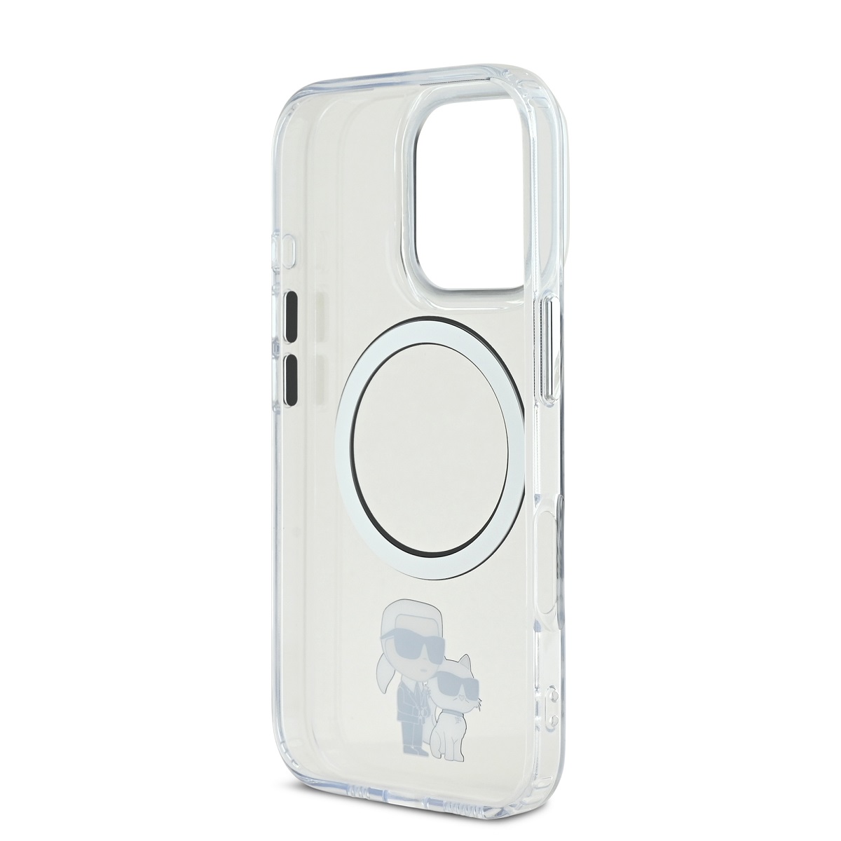 Karl Lagerfeld IML Karl and Choupette MagSafe Zadní Kryt pro iPhone 16 Pro Max Transparent
