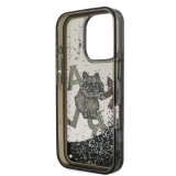 Karl Lagerfeld Liquid Glitter Scattered Choupette Zadní Kryt pro iPhone 16 Pro Max Black