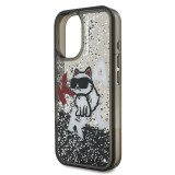 Karl Lagerfeld Liquid Glitter Scattered Choupette Zadní Kryt pro iPhone 16 Black