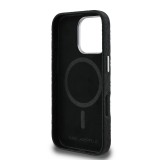 Karl Lagerfeld Grained PU Repeated Logo MagSafe Zadní Kryt pro iPhone 16 Pro Max Black