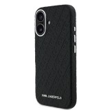 Karl Lagerfeld Grained PU Repeated Logo MagSafe Zadní Kryt pro iPhone 16 Black