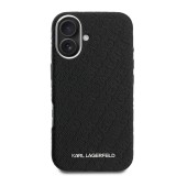 Karl Lagerfeld Grained PU Repeated Logo MagSafe Zadní Kryt pro iPhone 16 Black