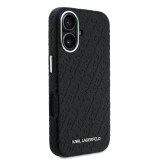 Karl Lagerfeld Grained PU Repeated Logo MagSafe Zadní Kryt pro iPhone 16 Black