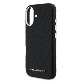 Karl Lagerfeld Grained PU Repeated Logo MagSafe Zadní Kryt pro iPhone 16 Black