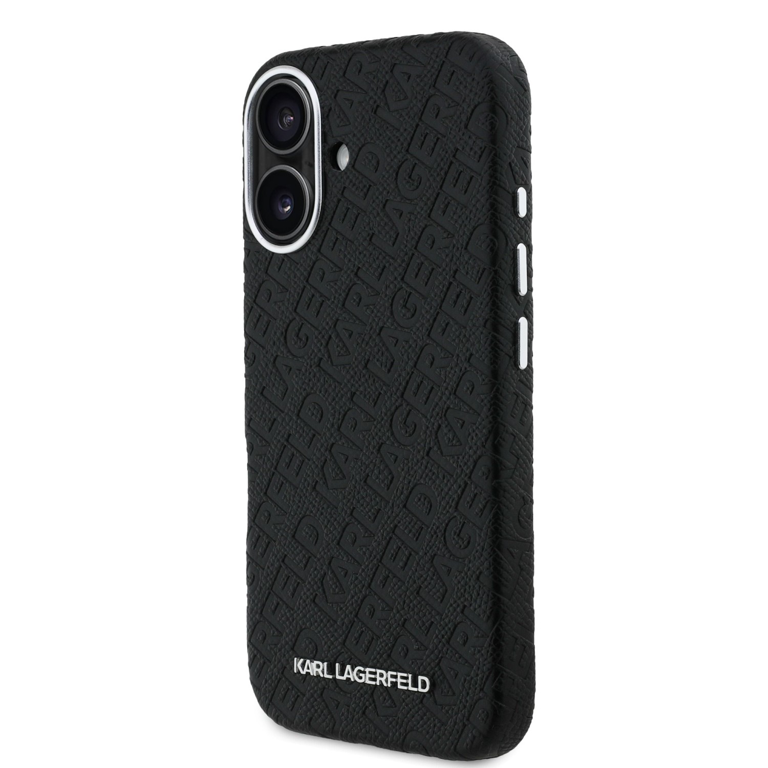 Karl Lagerfeld Grained PU Repeated Logo MagSafe Zadní Kryt pro iPhone 16 Black