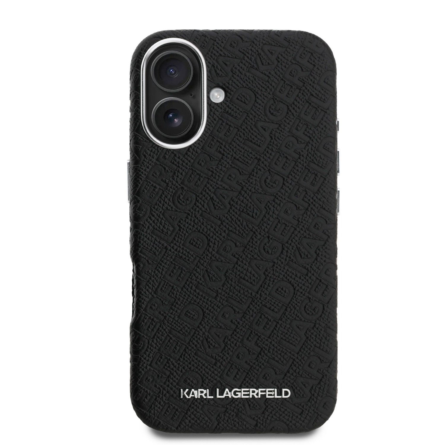 Karl Lagerfeld Grained PU Repeated Logo MagSafe Zadní Kryt pro iPhone 16 Black