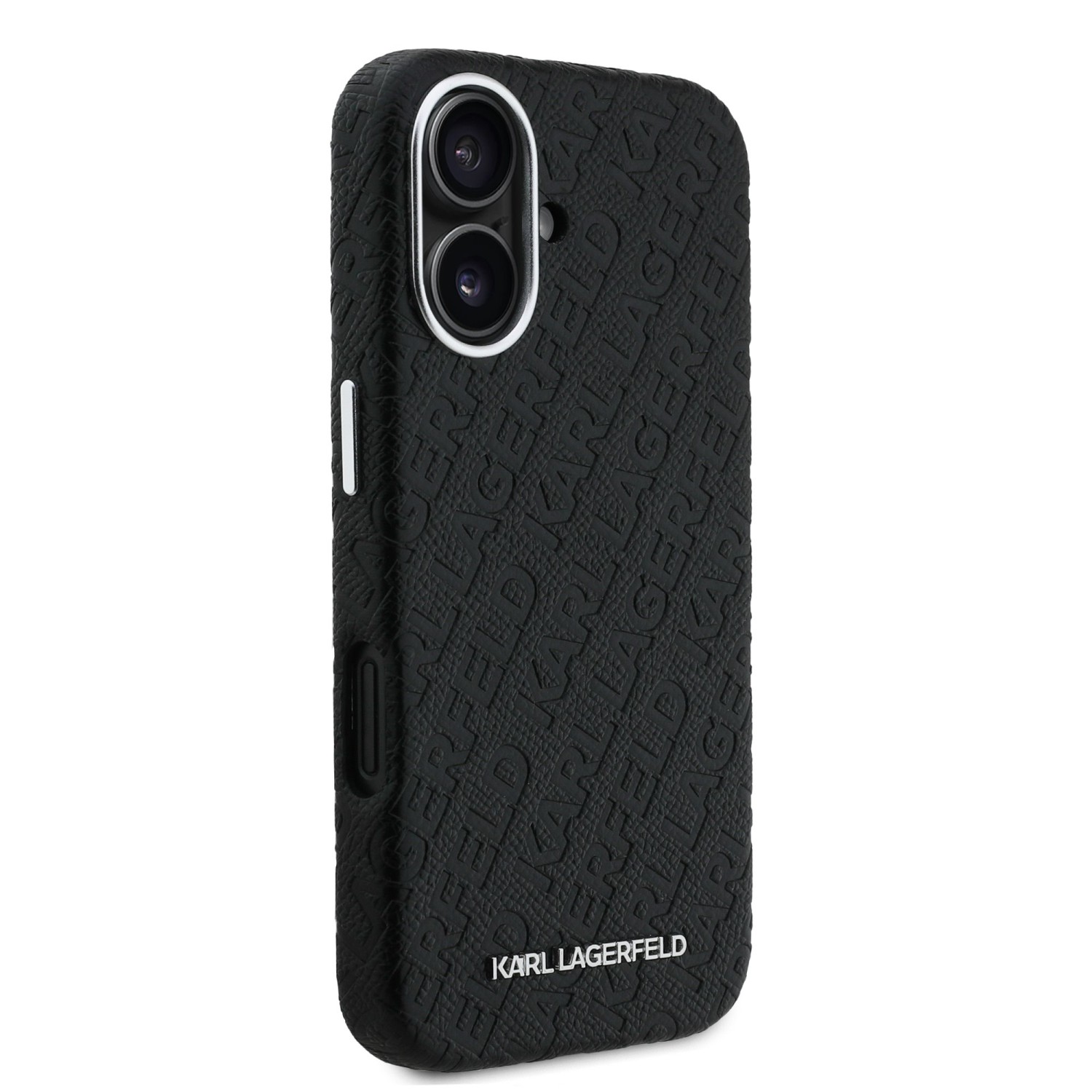 Karl Lagerfeld Grained PU Repeated Logo MagSafe Zadní Kryt pro iPhone 16 Black