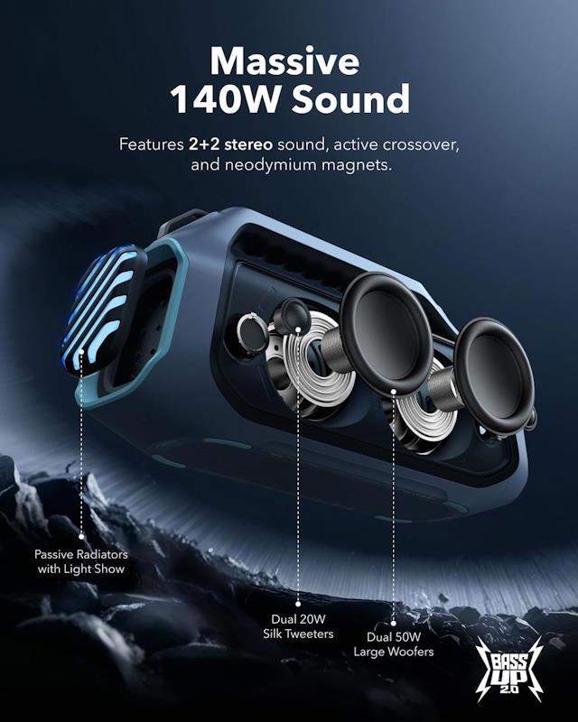 Anker soundcore Boom 2 Plus Bluetooth reproduktor modrá